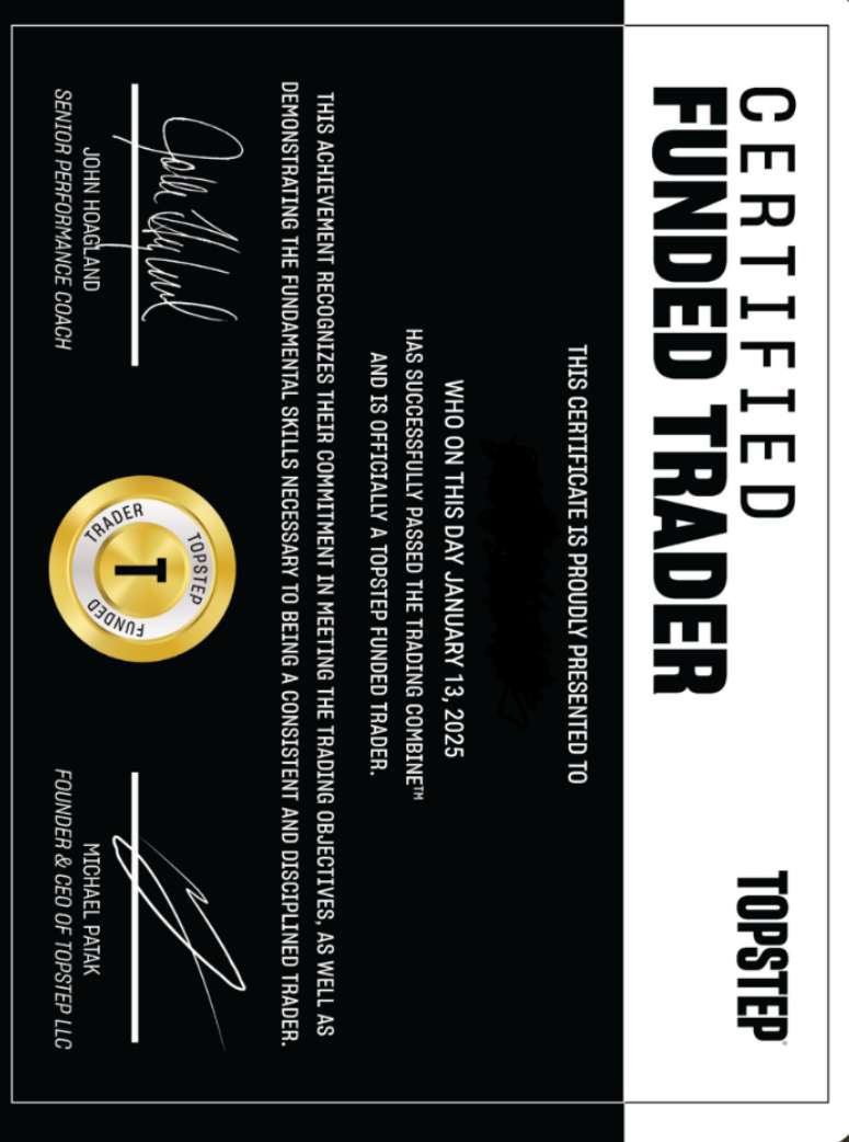 Guk, Topstep certified funded trader